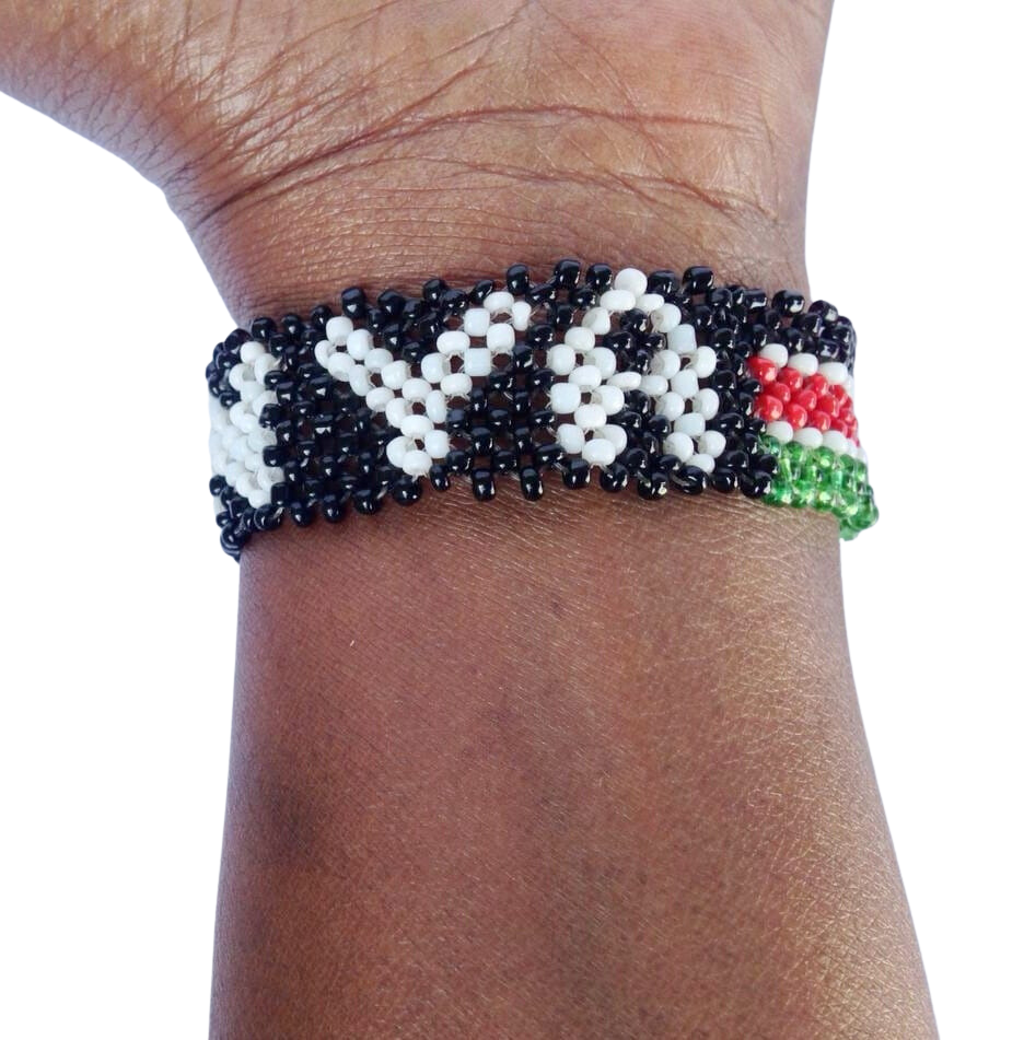 Bracelet Beaded Kenyan Flag Text