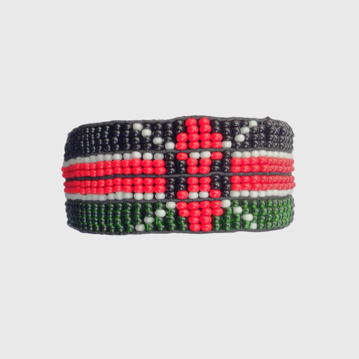 Bracelet Beaded Kenyan Flag Elastic