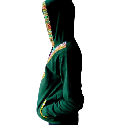 Hoodie Dashiki Fleece Green
