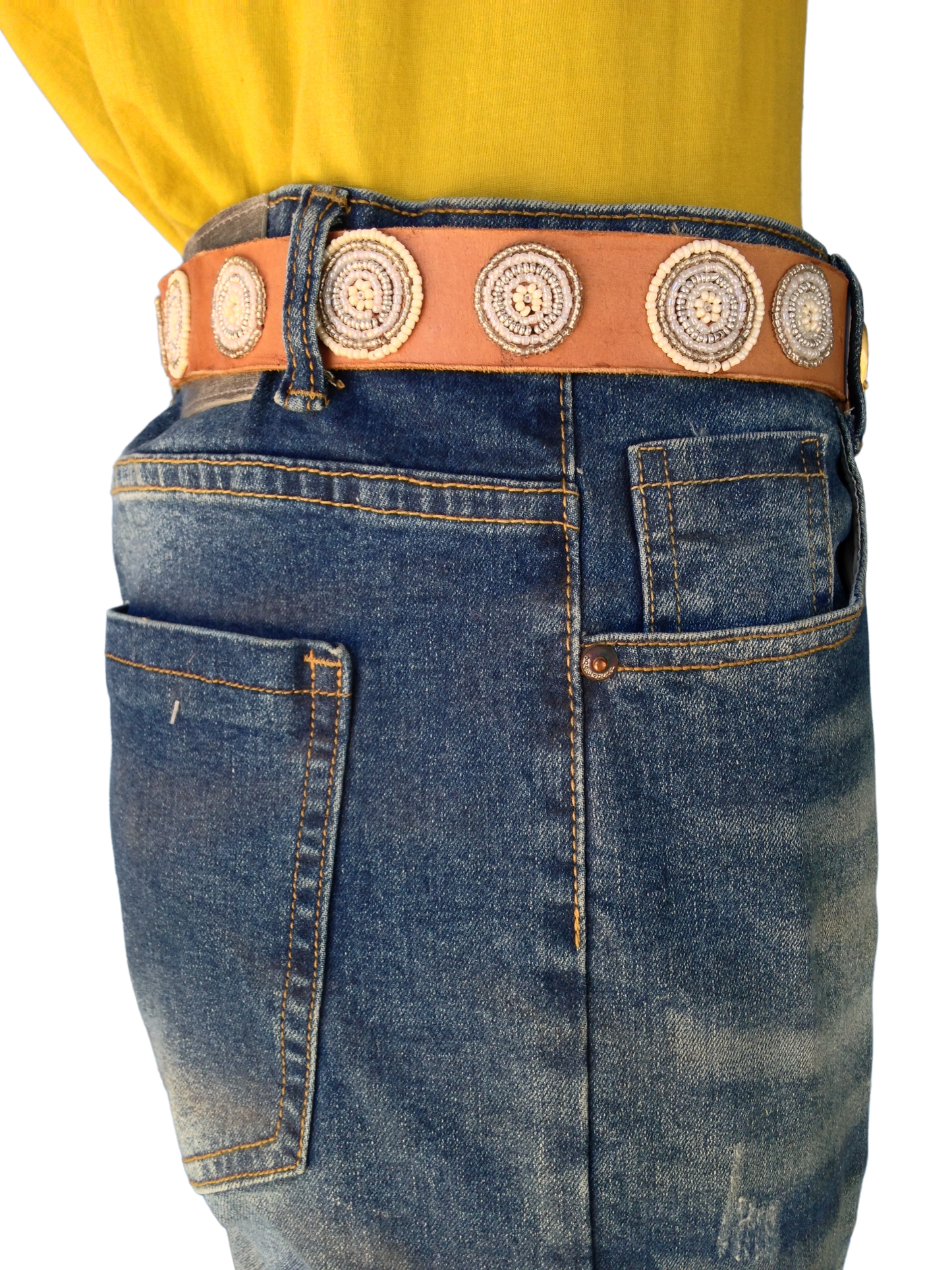 Handcrafted Maasai Belt - White Circles