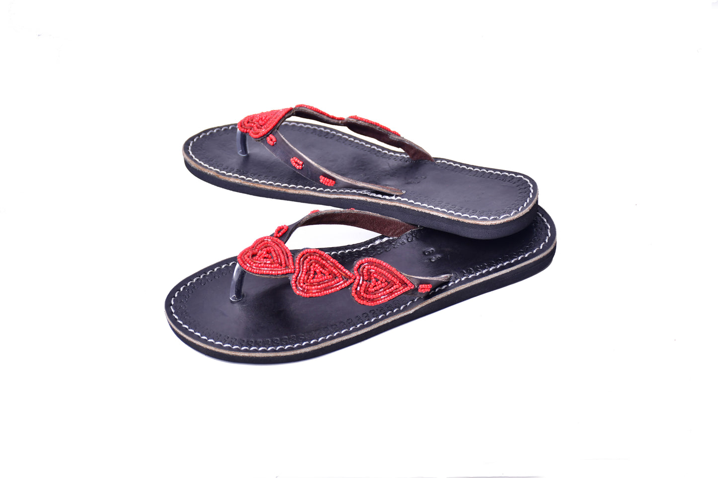 Sandals Red Hearts