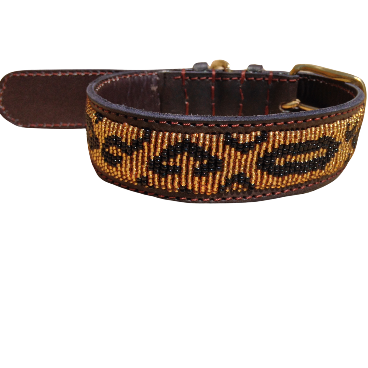Handcrafted Maasai Dog Collar - Leopard Print