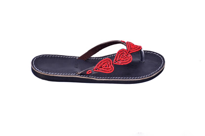 Sandals Red Hearts
