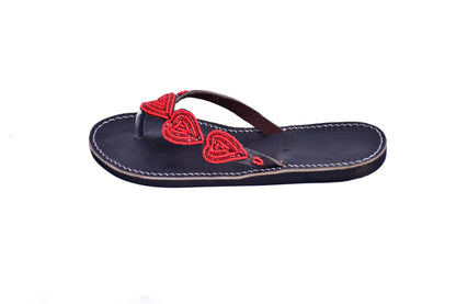 Sandals Red Hearts