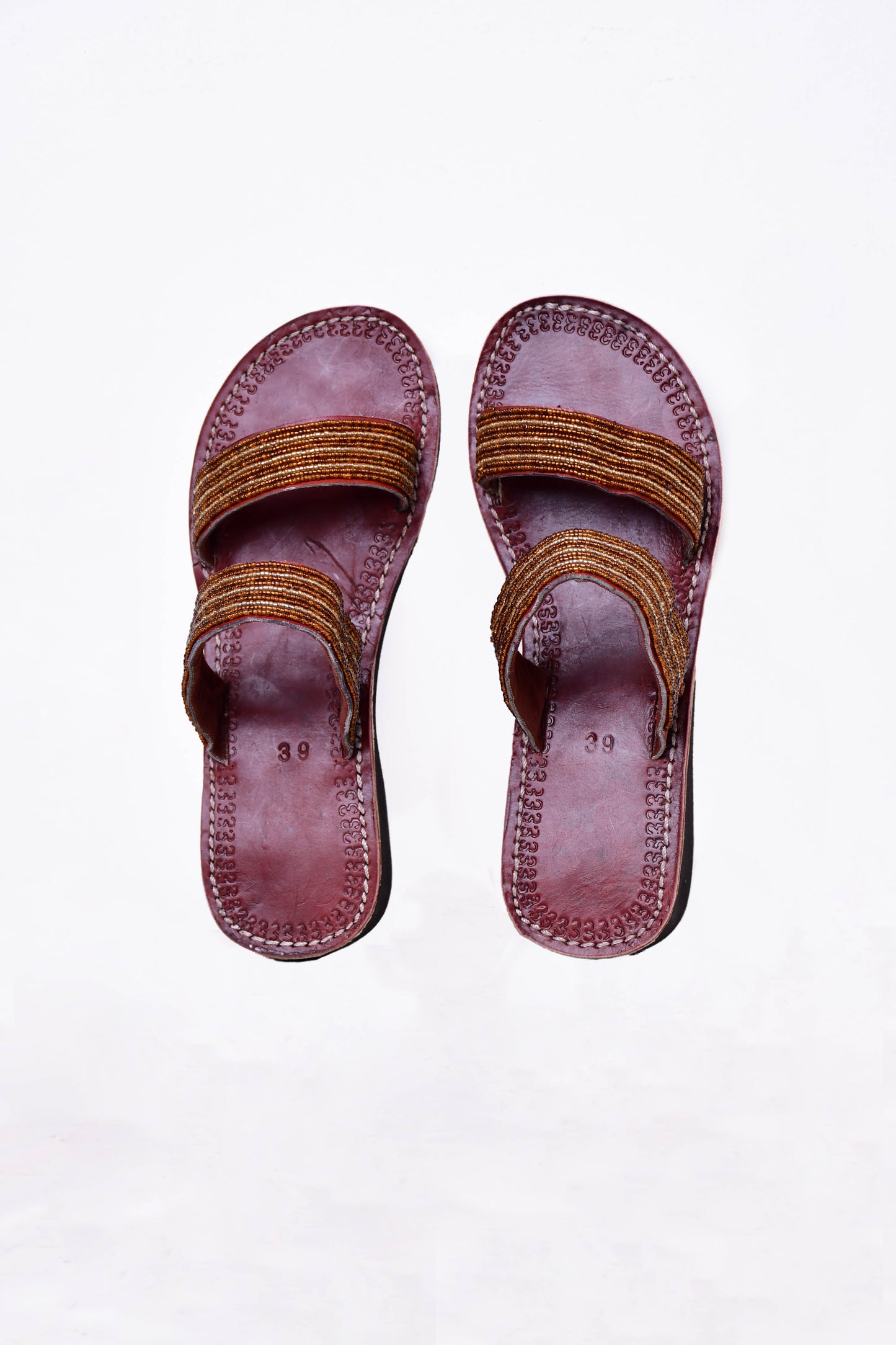 Sandals Wedge Brown Gold