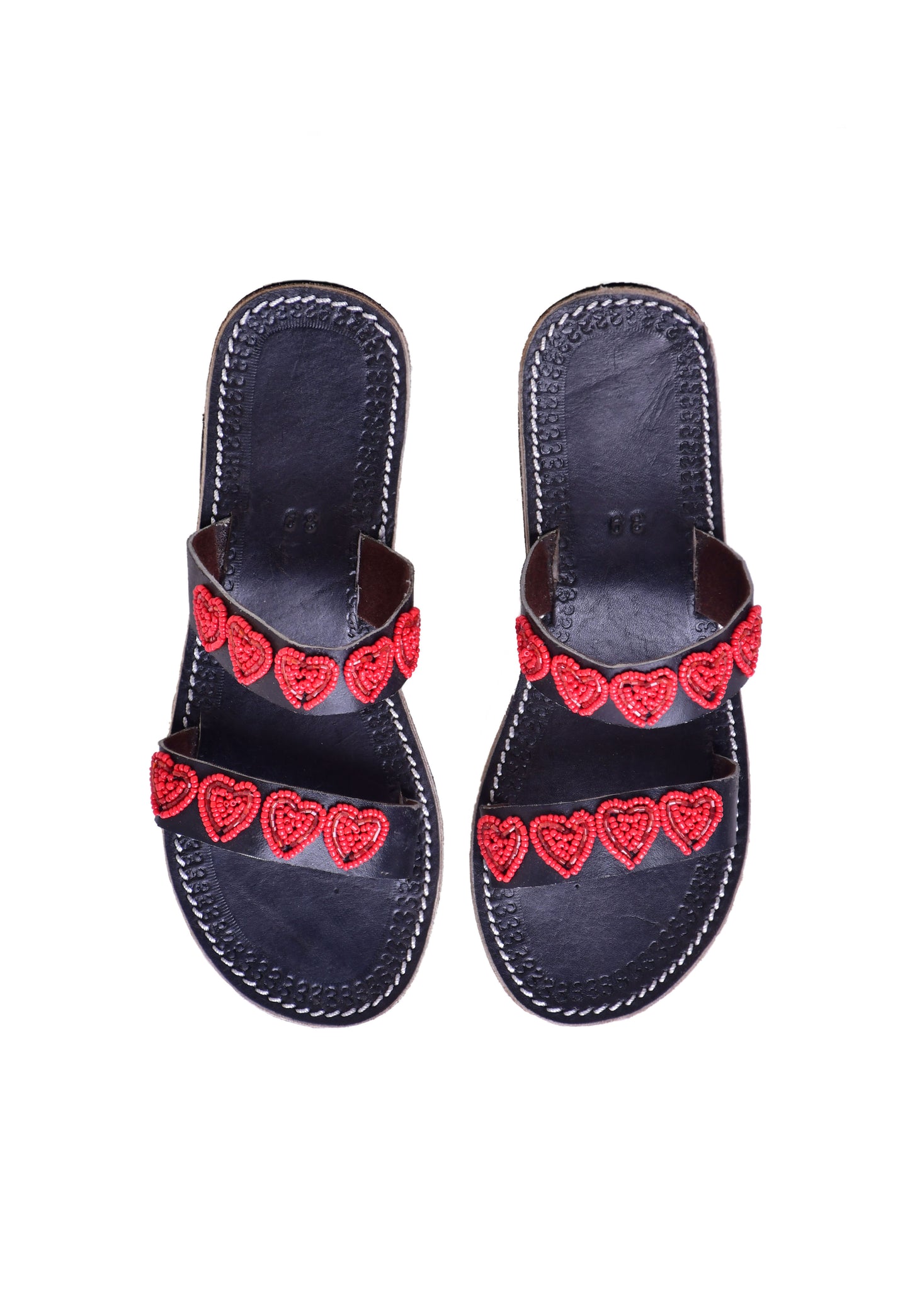 Sandals Red Hearts