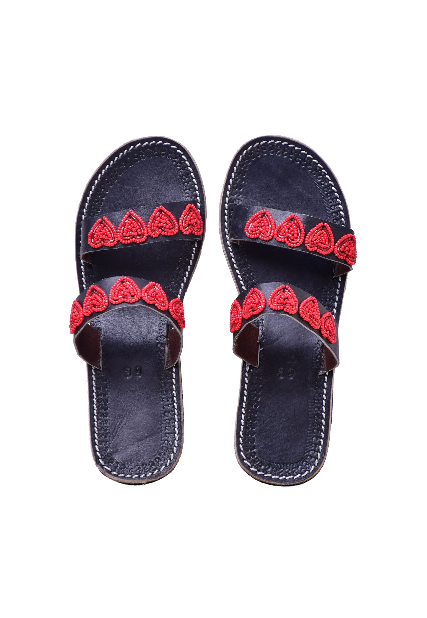 Sandals Red Hearts