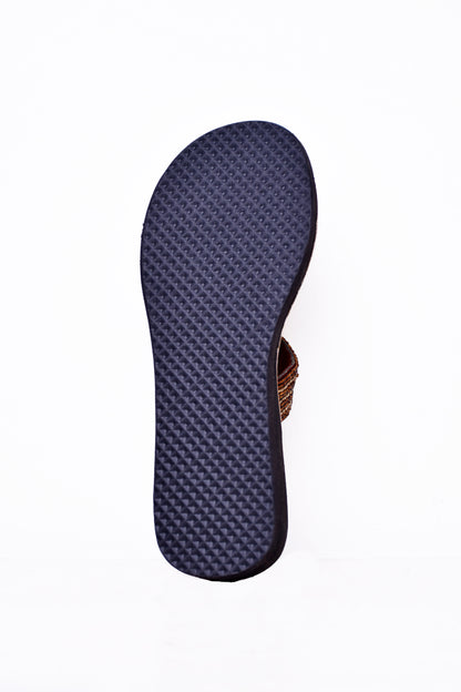 Sandals Wedge Brown Gold