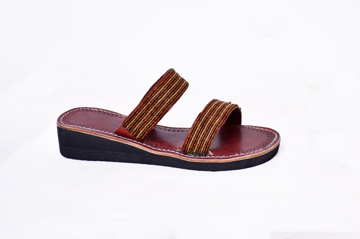 Sandals Wedge Brown Gold