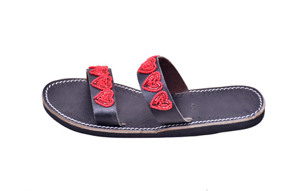 Sandals Red Hearts