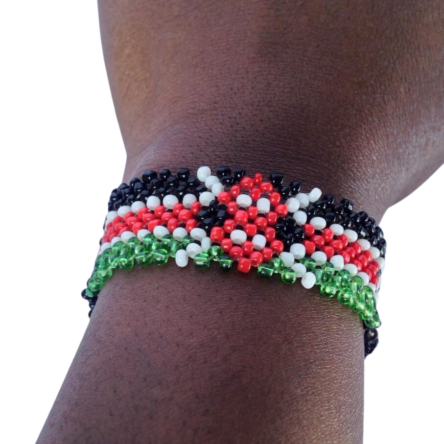 Bracelet Beaded Kenyan Flag Text