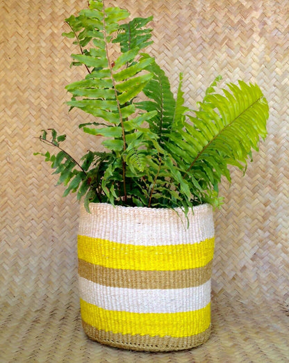 Sisal Storage Planter 10.5 in/27 cm Multicolored