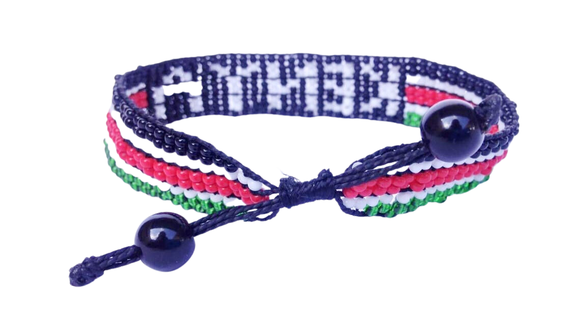 Bracelet Beaded Kenyan Flag Adjustable