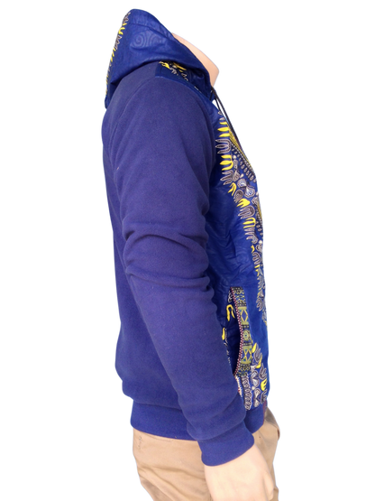 Hoodie Fleece Dashiki Blue