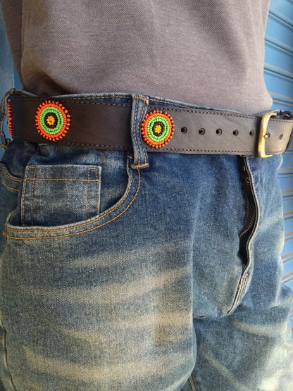 Handcrafted Maasai Belt - Colorful Circles