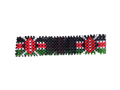 Bracelet Beaded Kenyan Flag Black