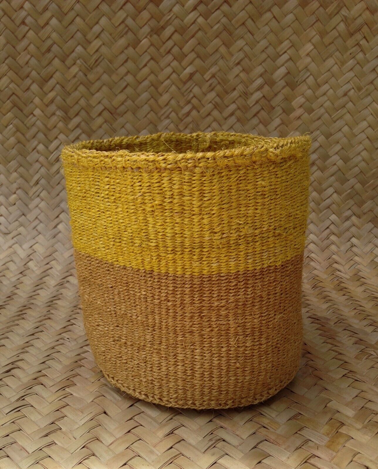 Sisal Storage Planter 8 in /20.3 cm Brown Yellow