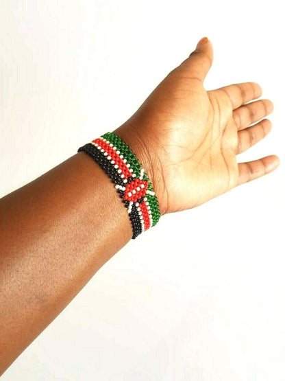 Bracelet Beaded Kenyan Flag