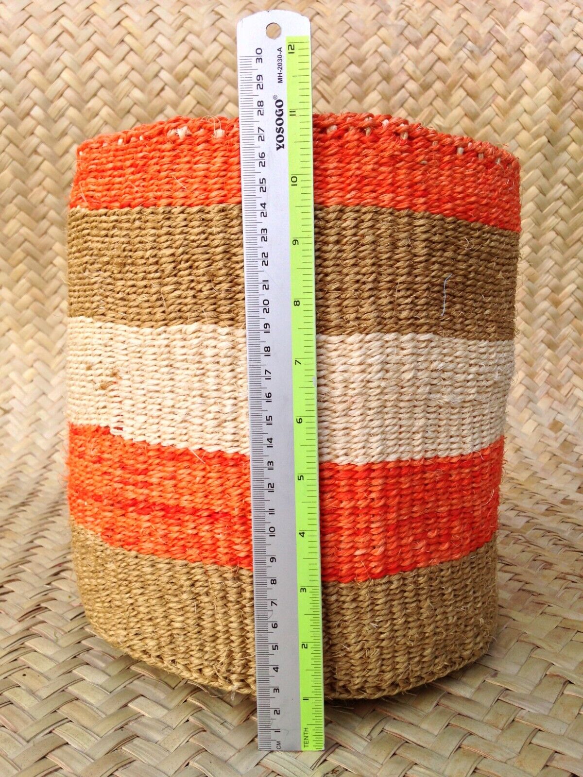 Sisal Storage Planter 10.5 in/ 27 cm Multicolored