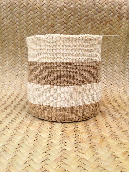 Sisal Storage Planter 10.5 in/27 cm Beige White