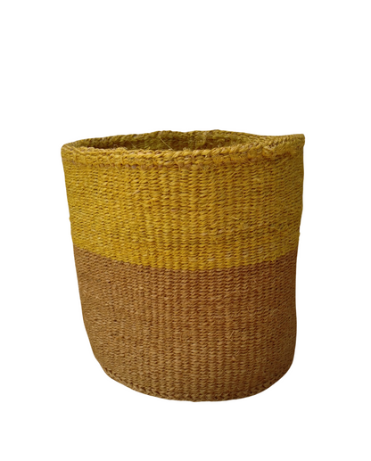 Sisal Storage Planter 8 in /20.3 cm Brown Yellow