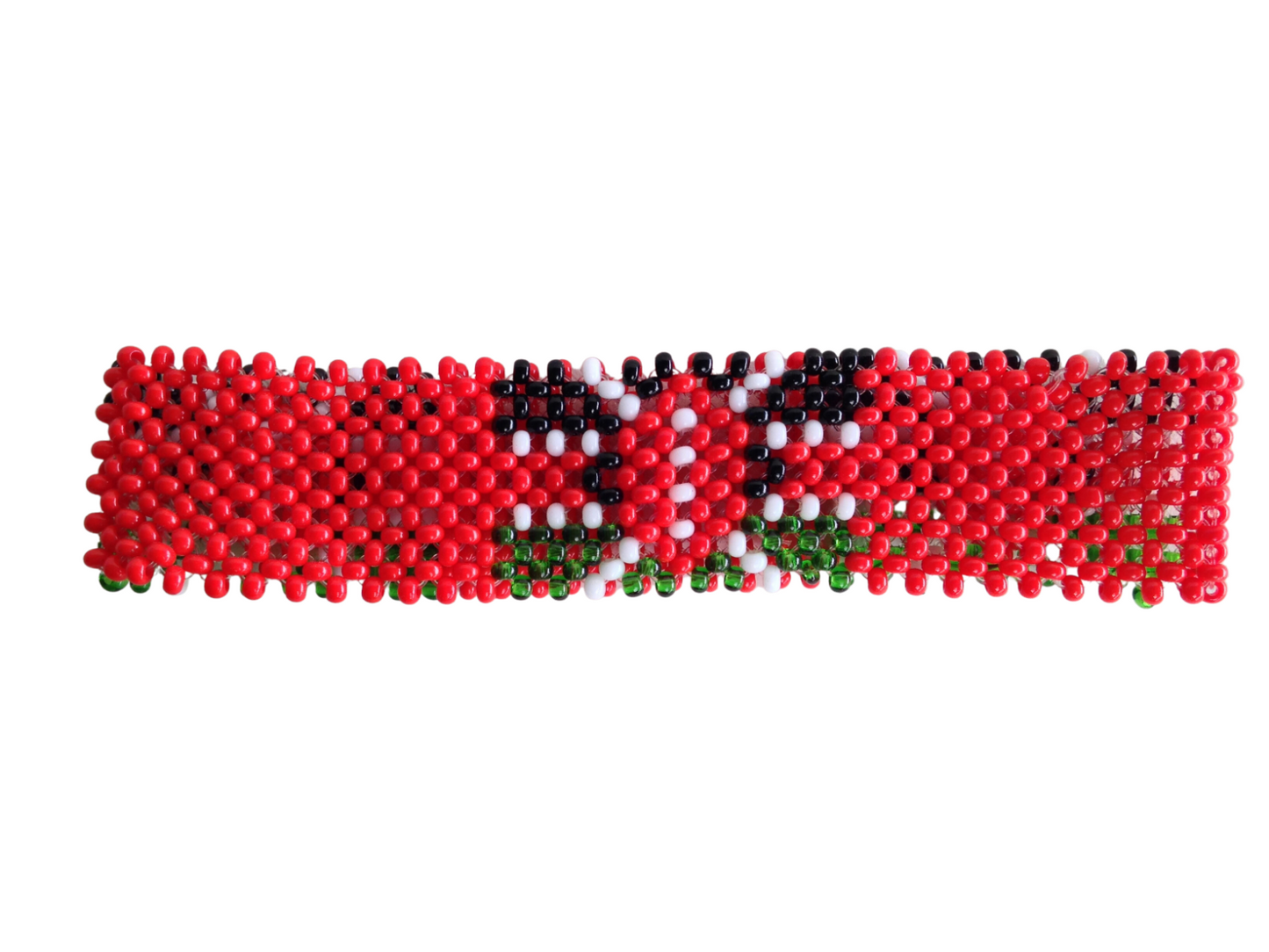 Bracelet Beaded Kenyan Flag  8" Red