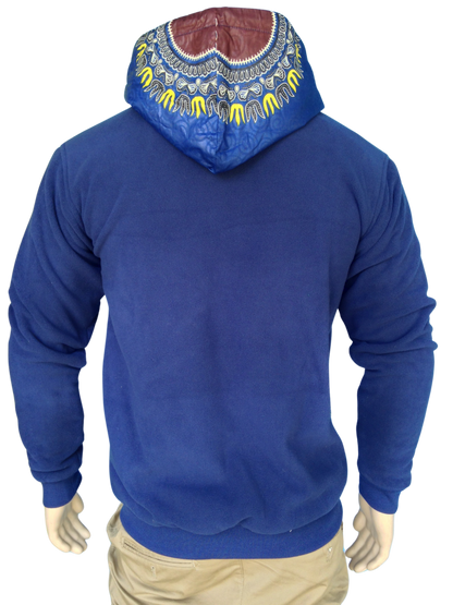 Hoodie Fleece Dashiki Blue