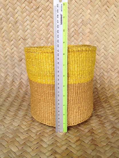 Sisal Storage Planter 8 in /20.3 cm Brown Yellow