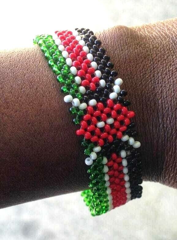 Bracelet Beaded Kenyan Flag