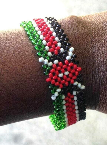 Bracelet Beaded Kenyan Flag