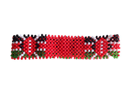 Bracelet Beaded Kenyan Flag  8" Red