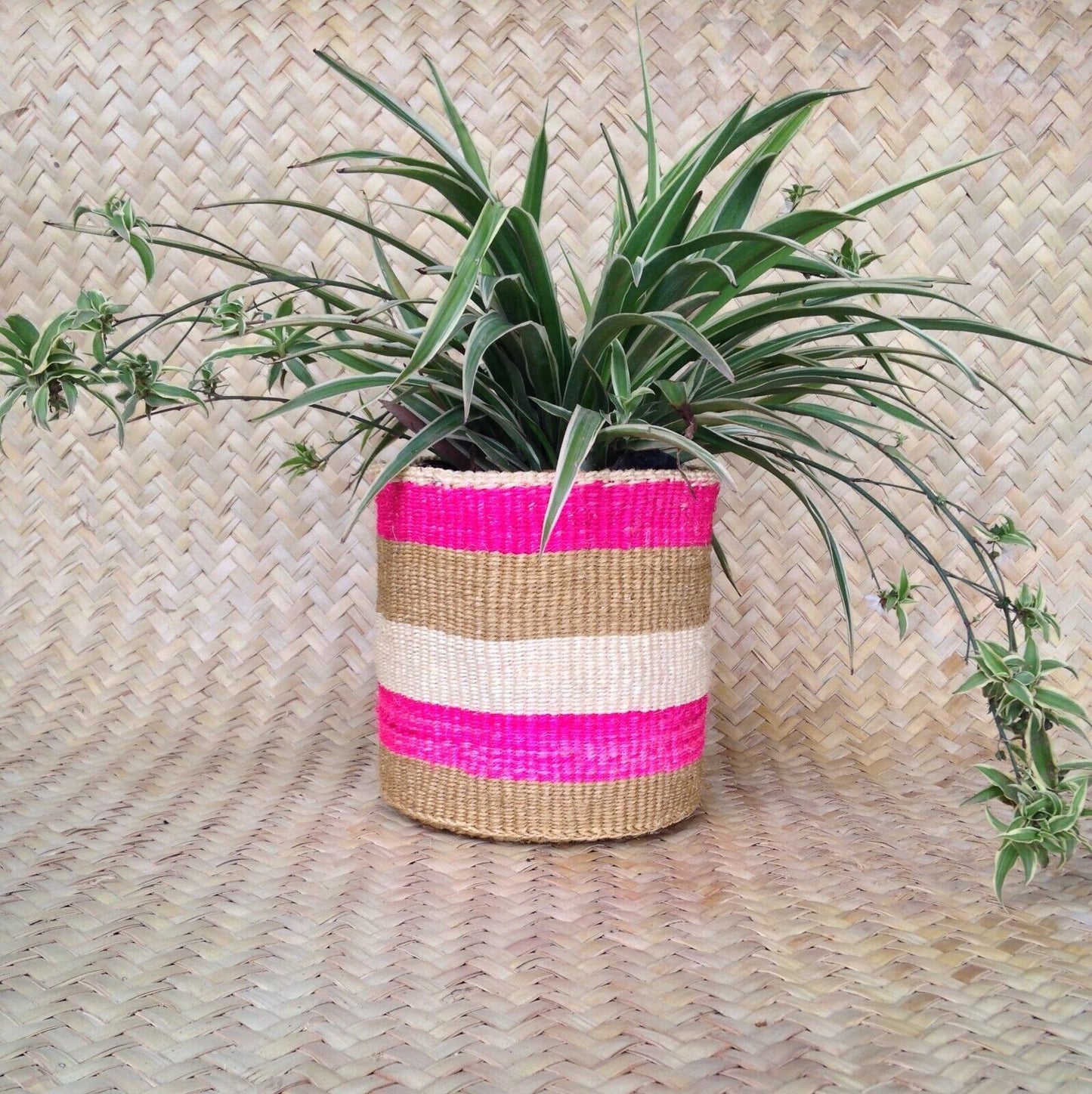 Sisal Storage Planter 8 in /20.3 cm Pink