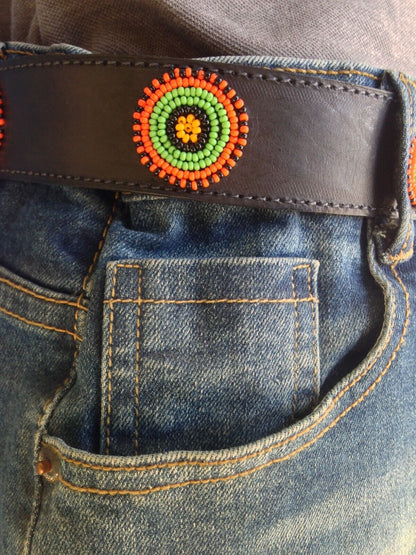 Handcrafted Maasai Belt - Colorful Circles