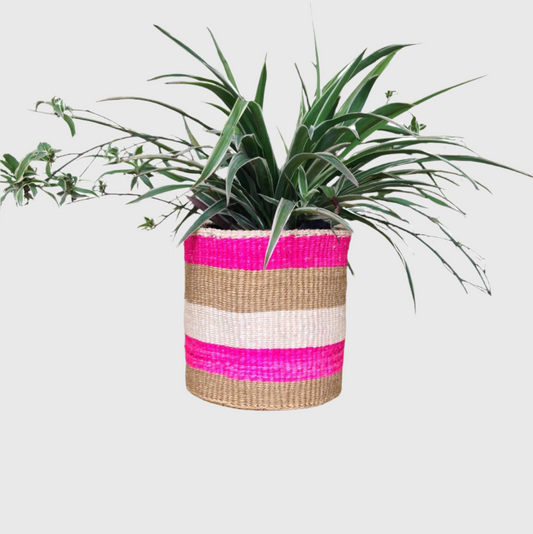 Sisal Storage Planter 8 in /20.3 cm Pink