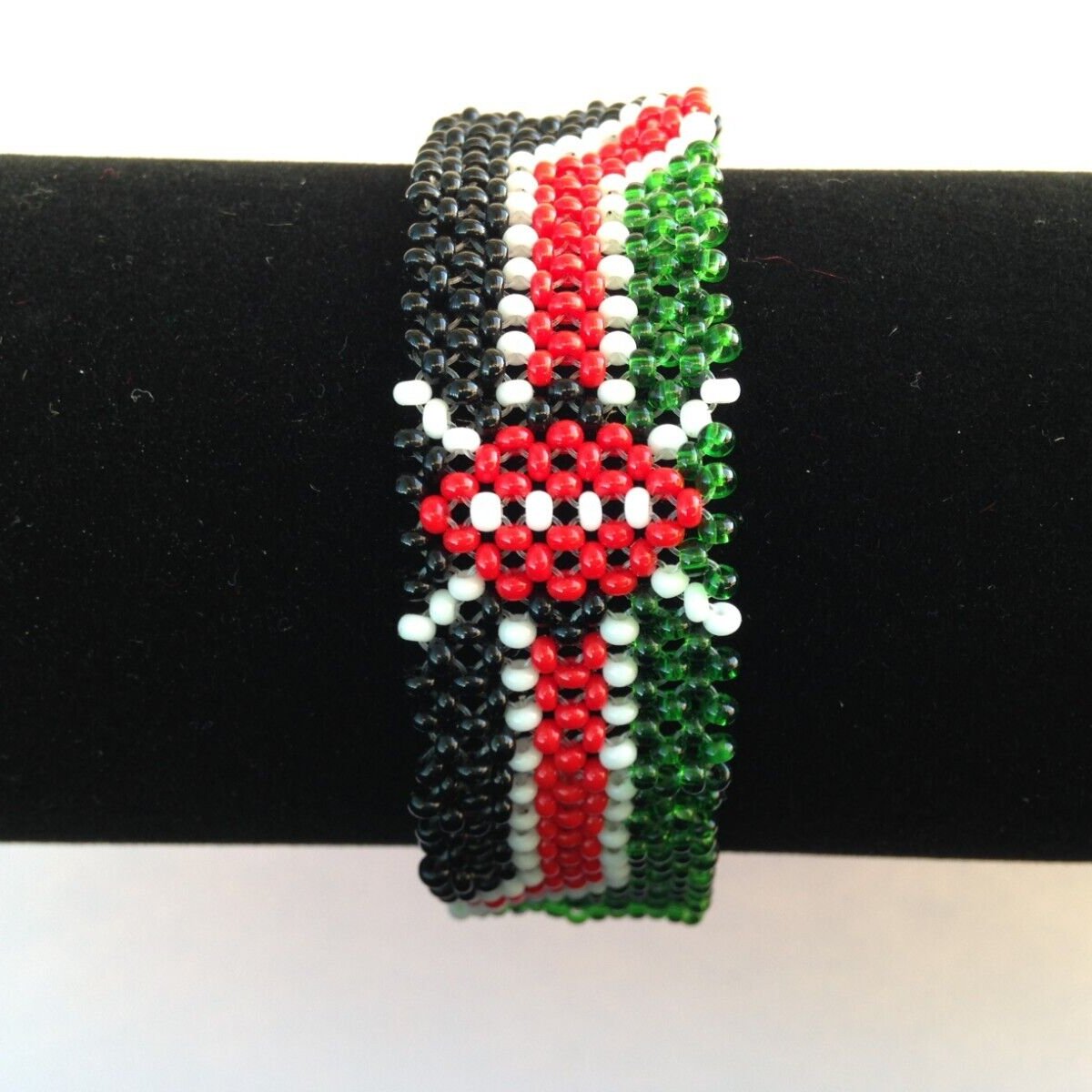 Bracelet Beaded Kenyan Flag  8"