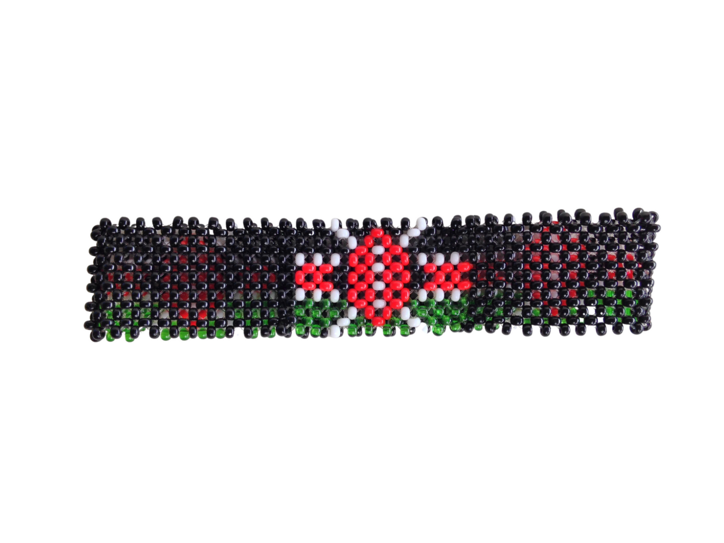 Bracelet Beaded Kenyan Flag Black