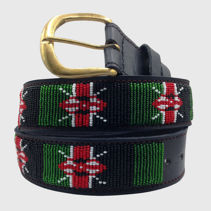 Handcrafted Maasai Belt - Kenya Flag