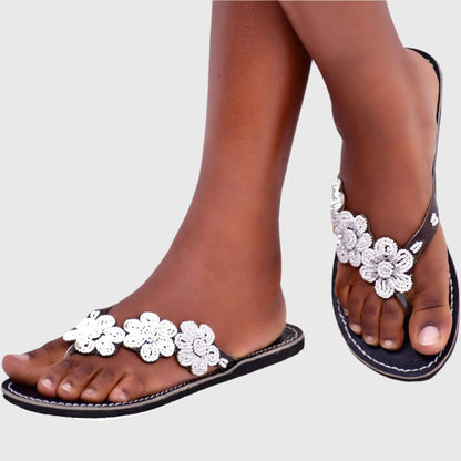 Sandals Floral White