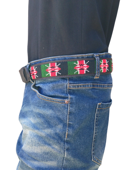 Handcrafted Maasai Belt - Kenya Flag