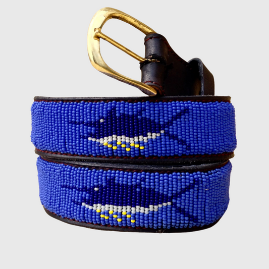 Handcrafted Maasai Belt - Blue Marlin