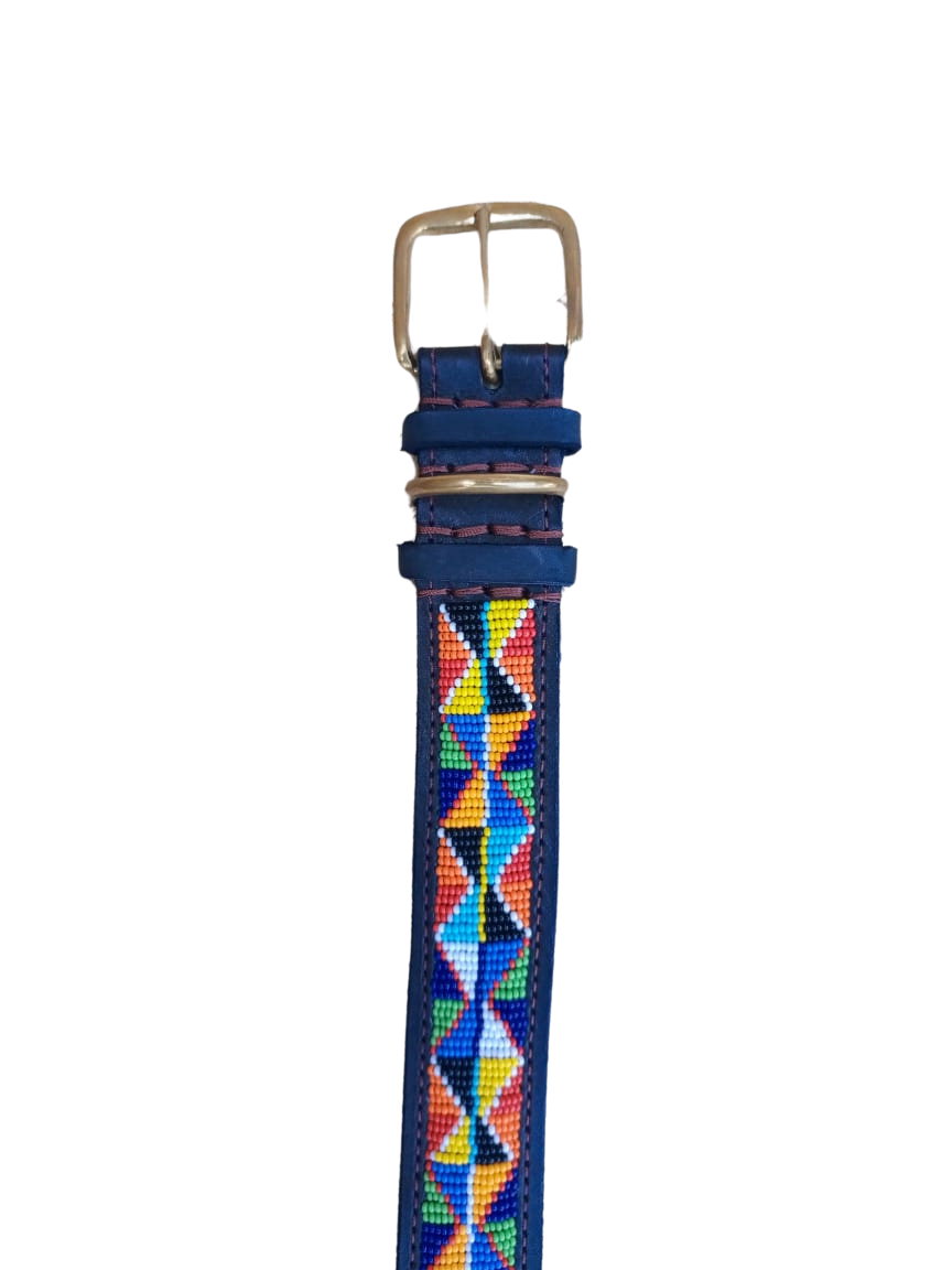 Handcrafted Maasai Dog Collar - Colorful Geometric