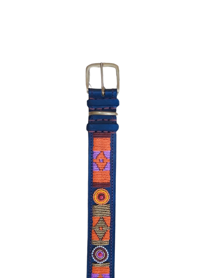 Handcrafted Maasai Dog Collar - Orange Gold Geometric