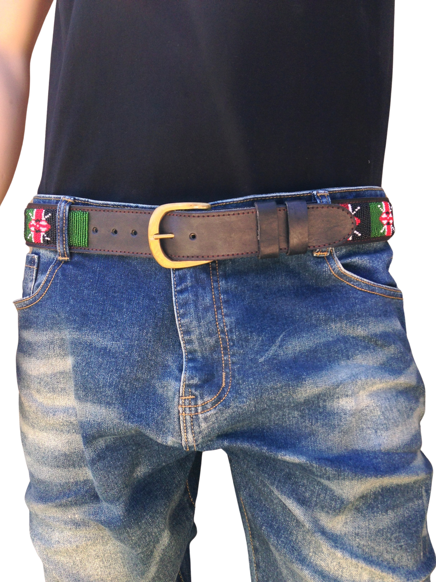 Handcrafted Maasai Belt - Kenya Flag