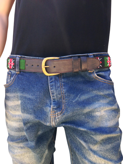 Handcrafted Maasai Belt - Kenya Flag