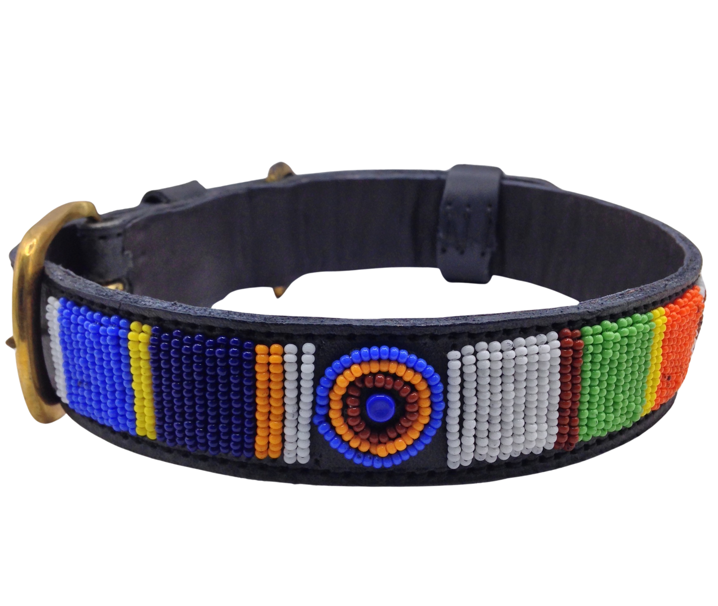 Handcrafted Maasai Dog Collar - Colorful Geometric