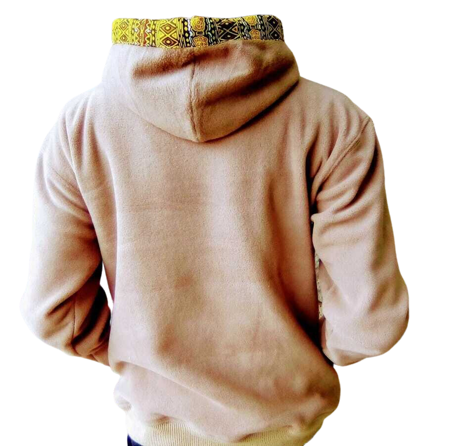 Hoodie Dashiki Fleece Beige