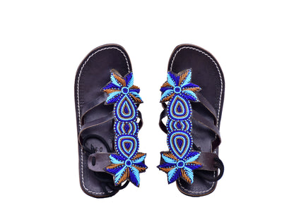 Sandals Gladiator Blue Gold