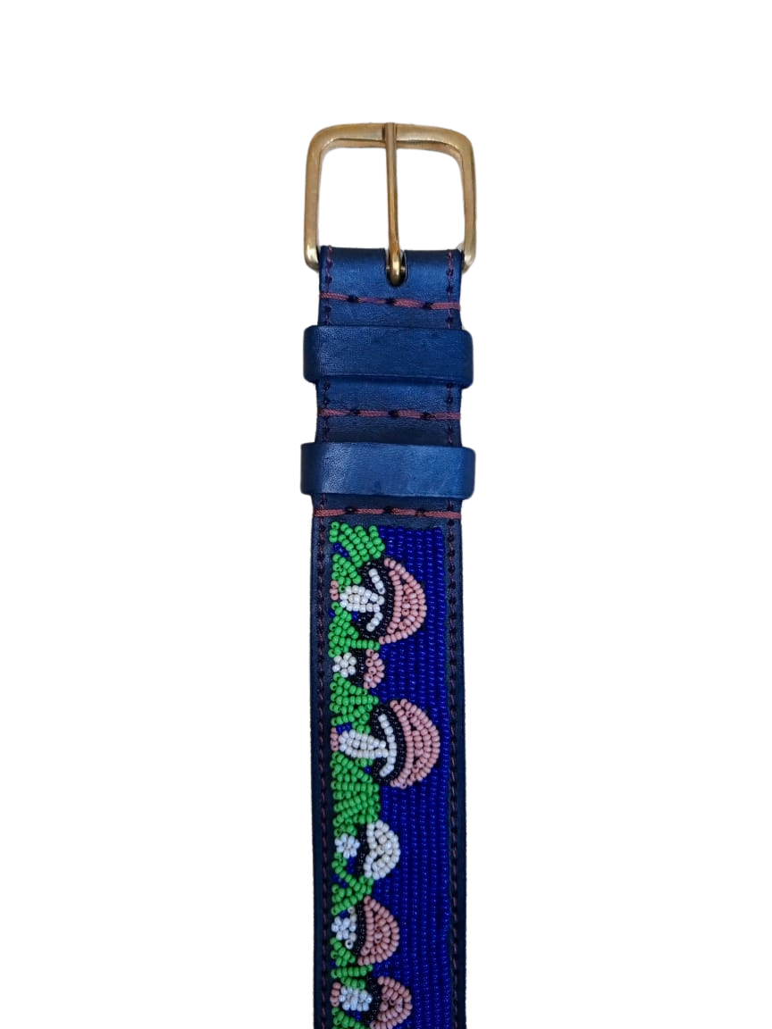 Handcrafted Maasai Belt - Mushrooms