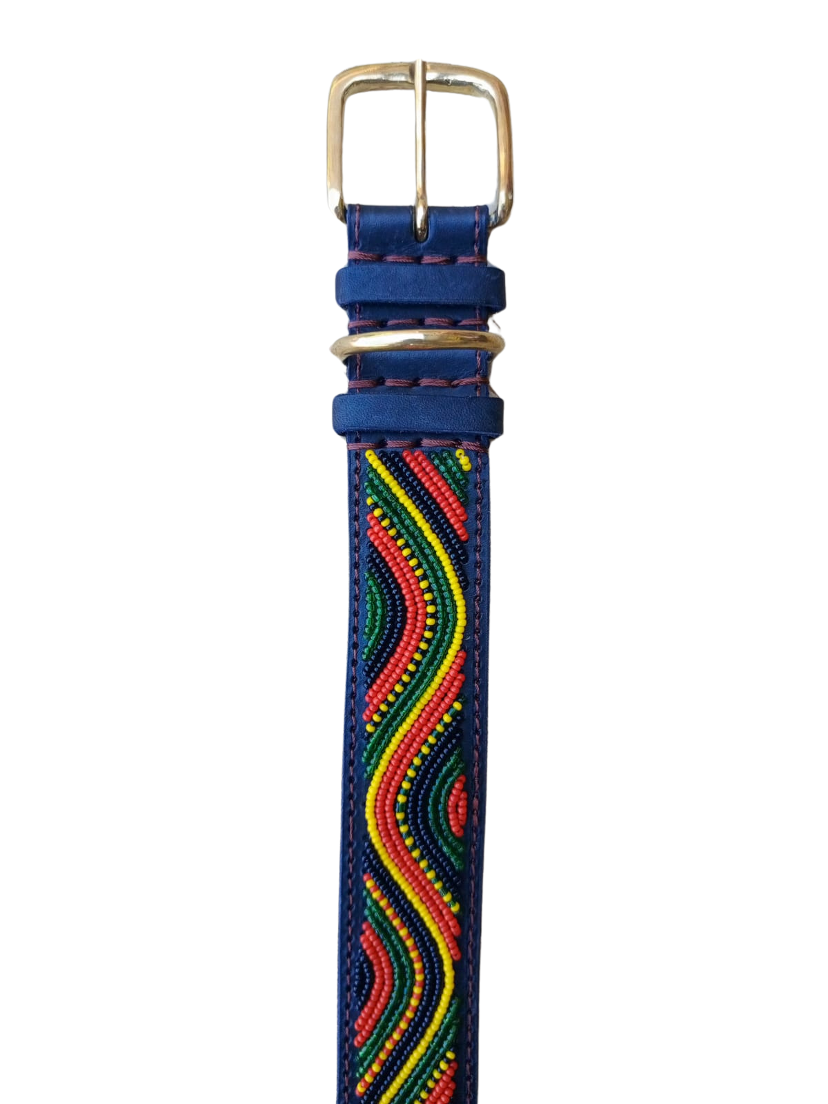Handcrafted Maasai Dog Collar - Colorful Waves