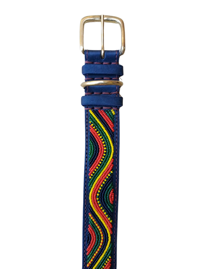 Handcrafted Maasai Dog Collar - Colorful Waves